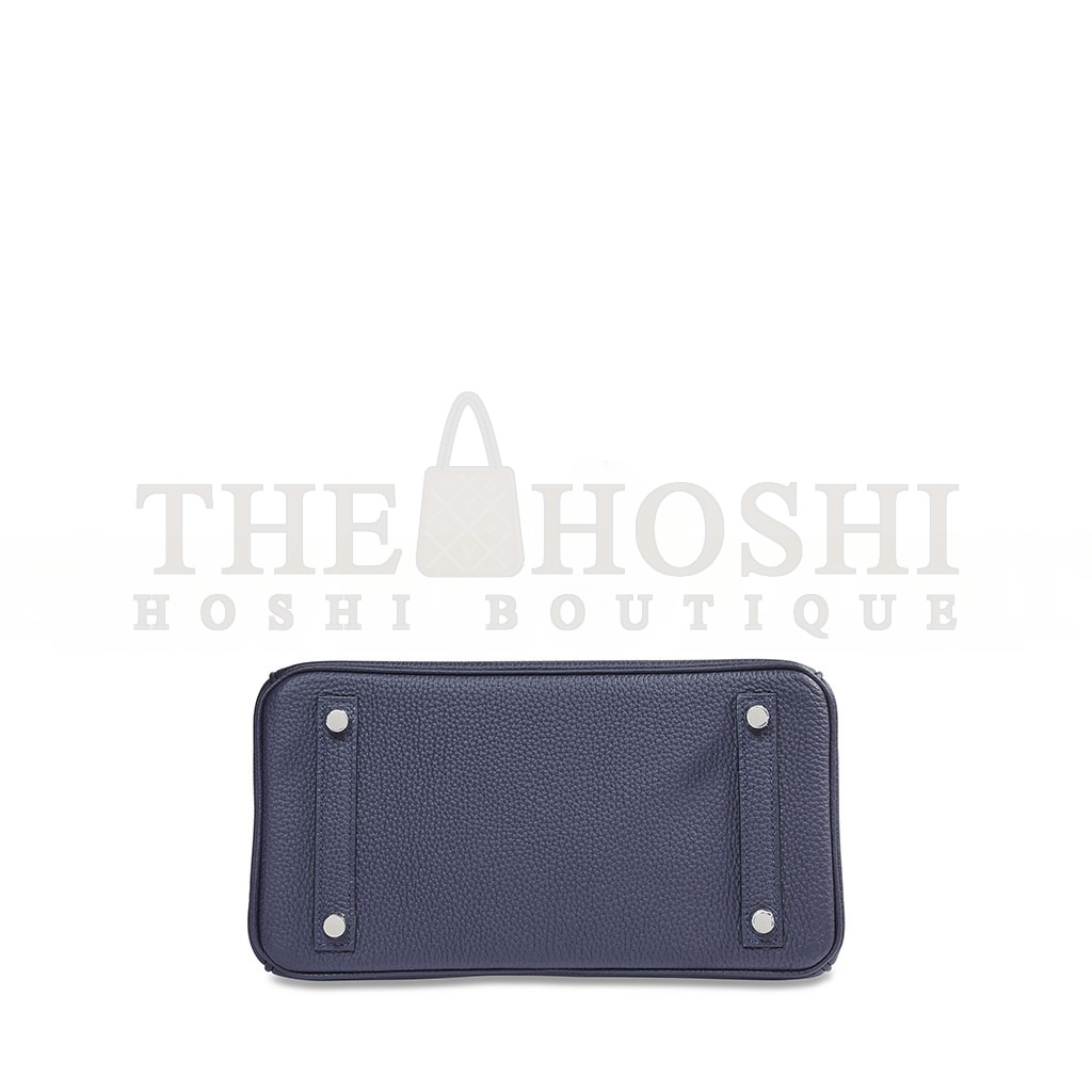 H**me5 BIRKIN 30 TOGO LEATHER MIDNIGHT BLUE POPPY ORANGE SILVER BUCKLE BAG 454074 (30*23*15cm) Master Quality